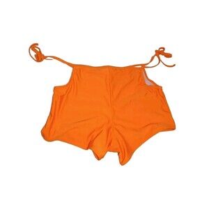 Hot Orange Swimming Shorts Cut Out Tied Up On Waist Swim Shorts XL